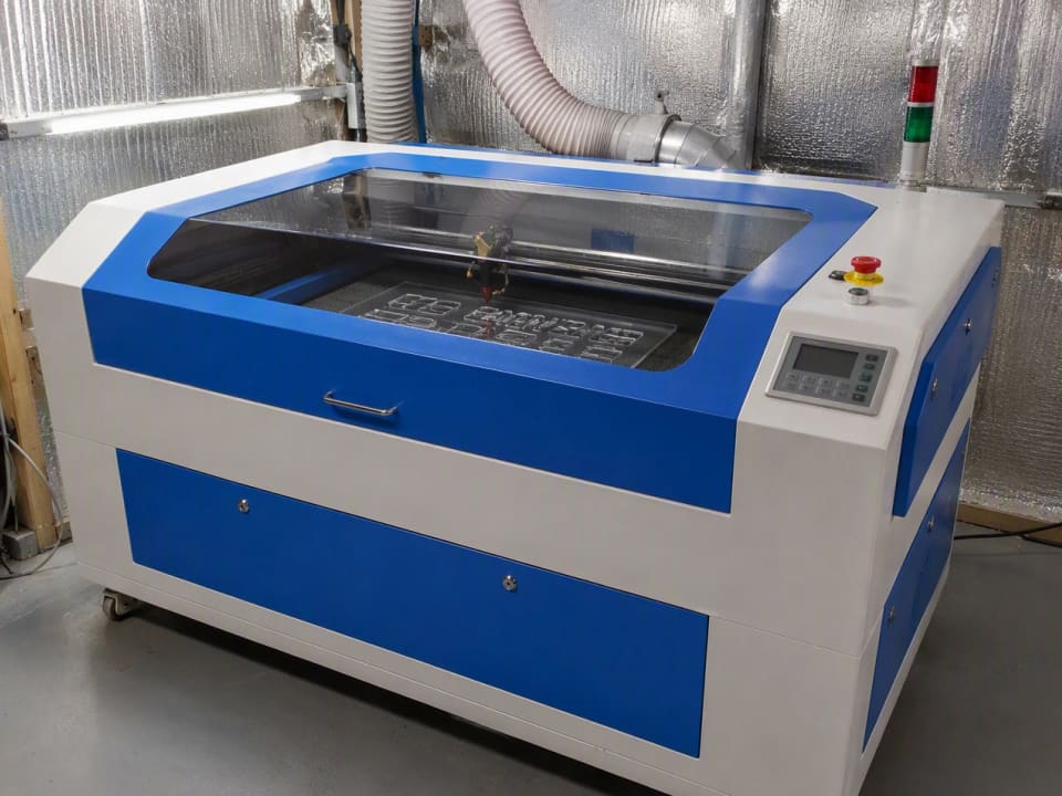 Illustration of a laser cutter